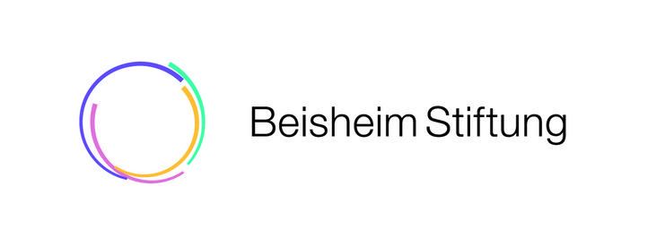 Logo der Beisheim Stiftung mit einem bunten, ringf&ouml;rmigen Symbol und dem Schriftzug &bdquo;Beisheim Stiftung&ldquo; in Schwarz.